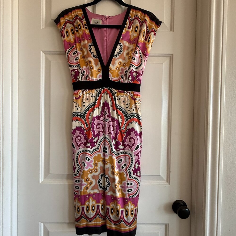 Vintage Nordstrom ECI Silk Foulard Dress - W size 12 - EUC